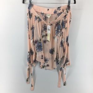 h.i.p. Pink Flowered Off Shoulder Rayon Top NWT